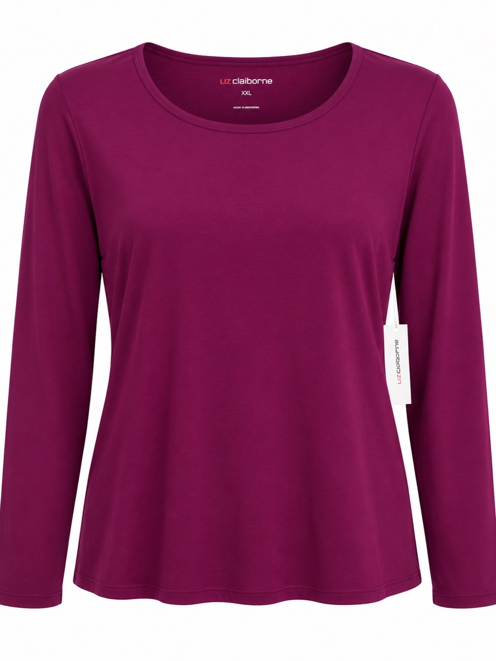 Liz Claiborne Woman’s Berry Fuchsia Plum Long Sleeve 100% Cotton XXL NWT 🩷🎁🩷